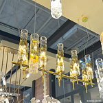 Люстра подвесная прямоугольная с 10-ю цилиндрическими плафонами LIAISON варинант исполнения - 3 | Loft Concept в Твери