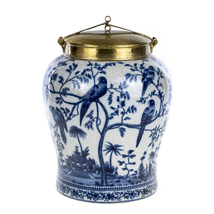 Ваза Blue and Bronze with lid Parrot