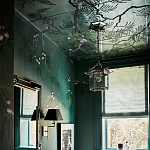 Обои ручная роспись Silk Tree Blossom on Sung Green Williamsburg варинант исполнения - 2 | Loft Concept в Твери