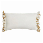 Чехол на подушку горчичного цвета с бахромой и объемным узором Ethnic mix варинант исполнения - 4 | Loft Concept в Твери