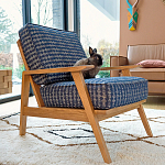 Кресло с каркасом из массива дуба Deniaud Oak Blue Print  Armchair варинант исполнения - 6 | Loft Concept в Твери