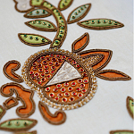 Обои с вышивкой ручной работы Fyodor Original colourway on linen варинант исполнения - 2 | Loft Concept в Твери