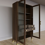 Дизайнерский шкаф витрина Elsa Dreams Walnut с 4-мя ящиками варинант исполнения - 7 | Loft Concept в Твери