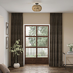 Потолочный светильник с плафоном из плетеного джута и черным каркасом Quoizel варинант исполнения - 7 | Loft Concept в Твери