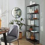 Металлический стеллаж Menzie Black Wide Metal Rack варинант исполнения - 4 | Loft Concept в Твери
