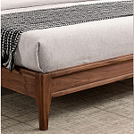 Кровать двуспальная с каркасом из дерева и мягким изголовьем Moon Walnut Bed варинант исполнения - 7 | Loft Concept в Твери