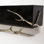 Дизайнерский комод чёрный глянцевый с основанием в виде золотых ветвей Meta Credenza  варинант исполнения - 1 | Loft Concept в Твери