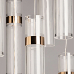 Люстра каскадная с прозрачными цилиндрическими плафонами Jenae Glass Tube Lighting варинант исполнения - 4 | Loft Concept в Твери