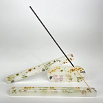 Подставка под благовония из эпоксидной смолы с цветами белая Epoxy Resin Flowers Incense Oval Stand White варинант исполнения - 4 | Loft Concept в Твери