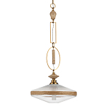 Подвесной светильник с плоским прозрачным плафоном и декоративной вставкой из текстурного камня Tectona  варинант исполнения - 1 | Loft Concept в Твери