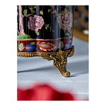 Ваза из фарфора черная с цветочной росписью и бронзовой стрекозой Spring Garden варинант исполнения - 7 | Loft Concept в Твери