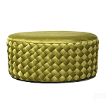 Пуф овальный плетеный оливкового цвета Pool Woven Velour варинант исполнения - 1 | Loft Concept в Твери