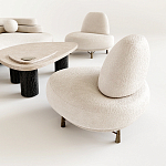 Кресло Vinsen обивка букле молочного цвета варинант исполнения - 1 | Loft Concept в Твери