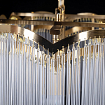 Люстра прямоугольная на цепях с прозрачными трубками и волнистым краем Nembus варинант исполнения - 11 | Loft Concept в Твери