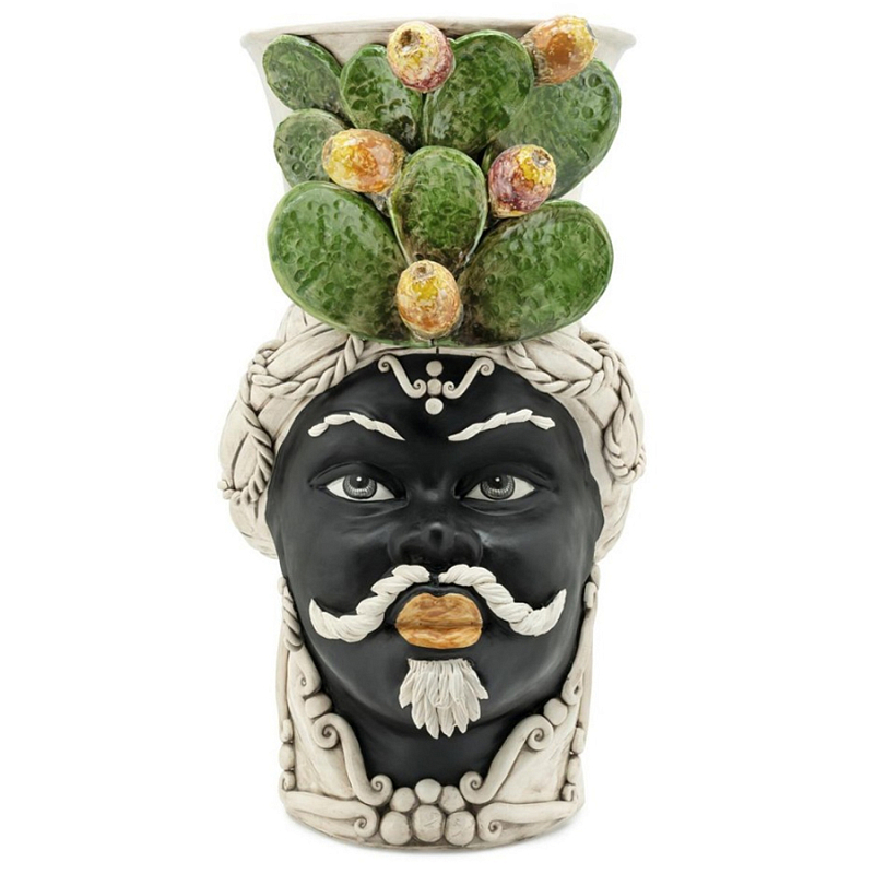 Ваза Vase Moro Man Fico Giant Черный Бежевый Зеленый Ваза Vase Moro Man Fico Giant Черный Бежевый Зеленый в Твери | Loft Concept