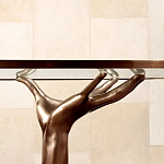 Обеденный стол с фигурным декором бронзового цвета Dichotomy racetrack варинант исполнения - 3 | Loft Concept в Твери