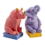 Держатель для книг Elephant and Rhinoceros Bookend варинант исполнения - 2 | Loft Concept в Твери