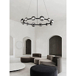Люстра подвесная светодиодная в форме кольца Gray Ring Chandelier варинант исполнения - 2 | Loft Concept в Твери