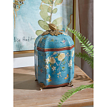 Ваза голубая с крышкой и цветочным узором Genuine Chinese Classics варинант исполнения - 2 | Loft Concept в Твери