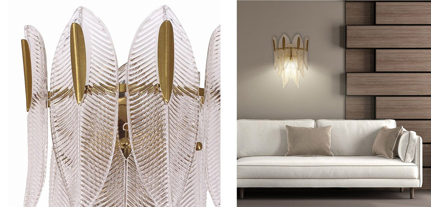 Бра Textured Glass Petals Sconce Бра Textured Glass Petals Sconce - Loft-Concept в Твери