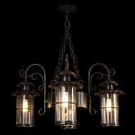 Уличная подвесная люстра с 4-мя цилиндрическими плафонами на цепях Elysian Lanterns варинант исполнения - 2 | Loft Concept в Твери