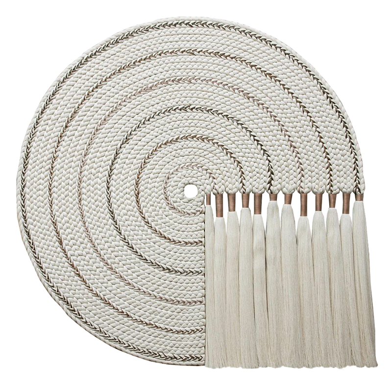 Художественный Гобелен Макраме White Disk Harmony Молочный в Твери | Loft Concept 