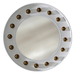 Зеркало белое с круглыми золотыми декоративными элементами Prince of the Church варинант исполнения - 1 | Loft Concept в Твери