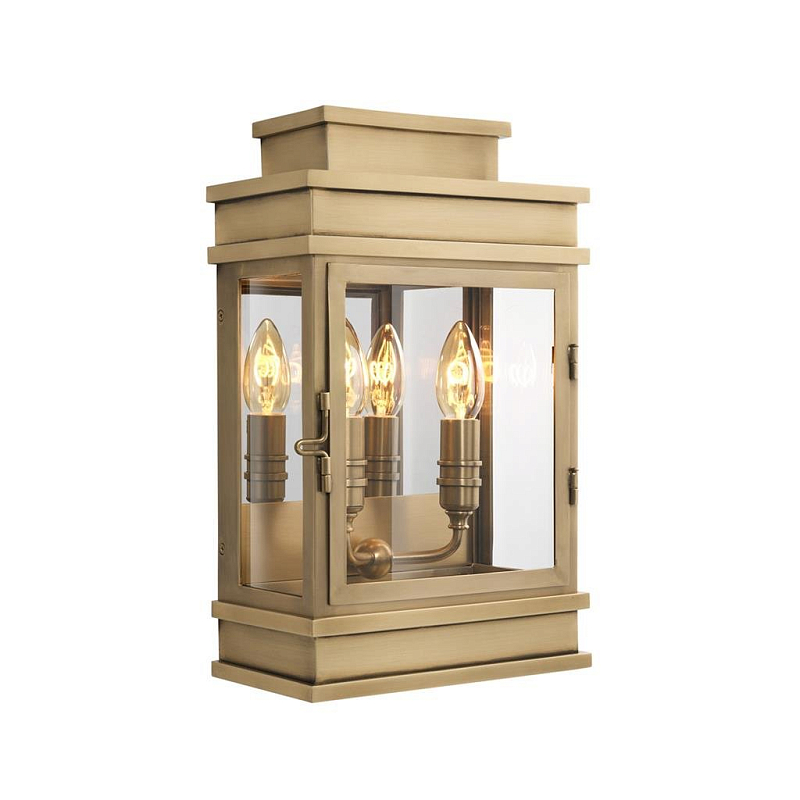 Бра Eichholtz Wall Lamp Linley S Латунь Античная полированная Прозрачный (Transparent) Бра Eichholtz Wall Lamp Linley S Латунь Античная полированная Прозрачный (Transparent) в Твери | Loft Concept