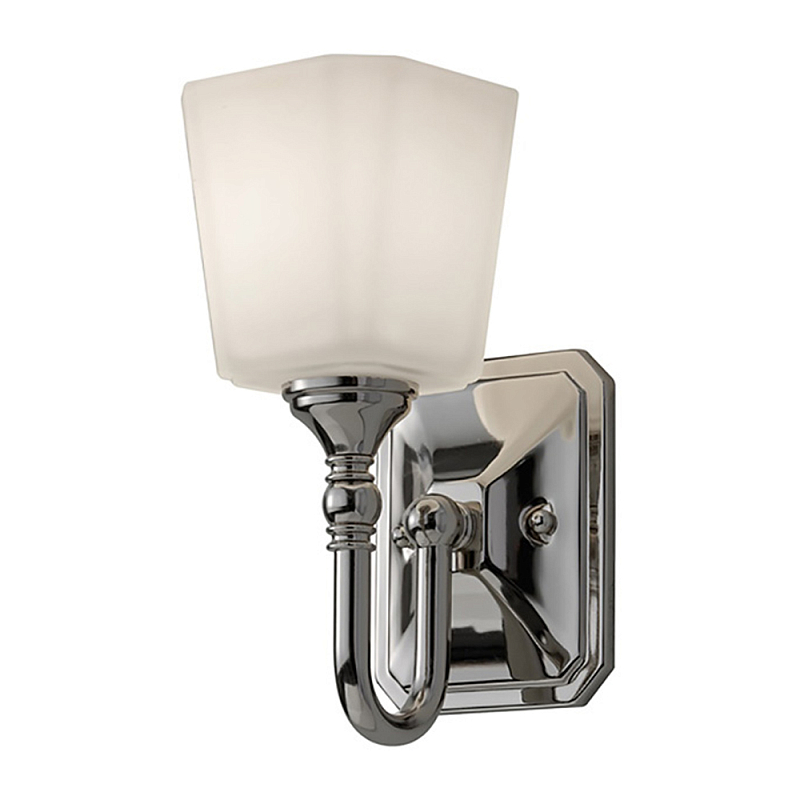 Бра для ванных комнат с белым матовым плафоном квадратной формы на основании цвета хром Feiss Хром Белый в Твери | Loft Concept 