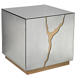 Столик журнальный зеркальный с золотым декором Gold Painted Mirror Table варинант исполнения - 1 | Loft Concept в Твери