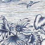 Обои ручная роспись Le Brésil Mer Bleue варинант исполнения - 2 | Loft Concept в Твери