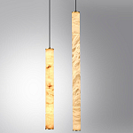 Подвесной светильник с плафоном в форме цилиндра из алебастра Cryptocrystalline Stone варинант исполнения - 3 | Loft Concept в Твери