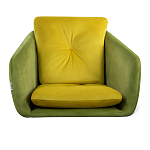 Стул с мягкой обивкой из велюра и подъемно-поворотным механизмом на колесиках Mason Green and Yellow варинант исполнения - 3 | Loft Concept в Твери