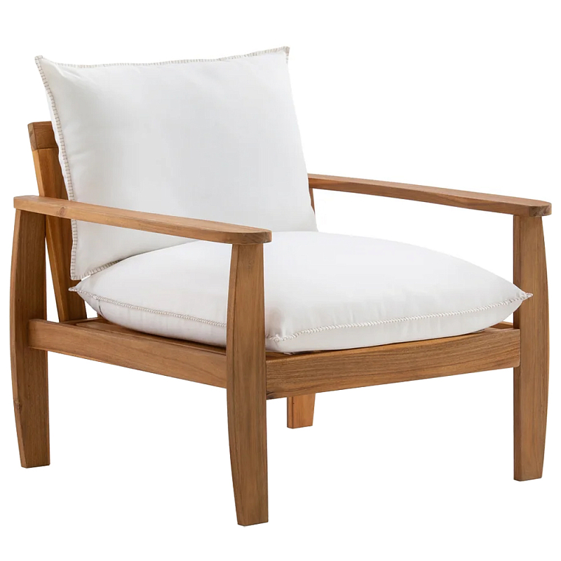 Кресло с каркасом из массива акации Melody Wooden Chair Коричневый Белый Кресло с каркасом из массива акации Melody Wooden Chair Коричневый Белый в Твери | Loft Concept