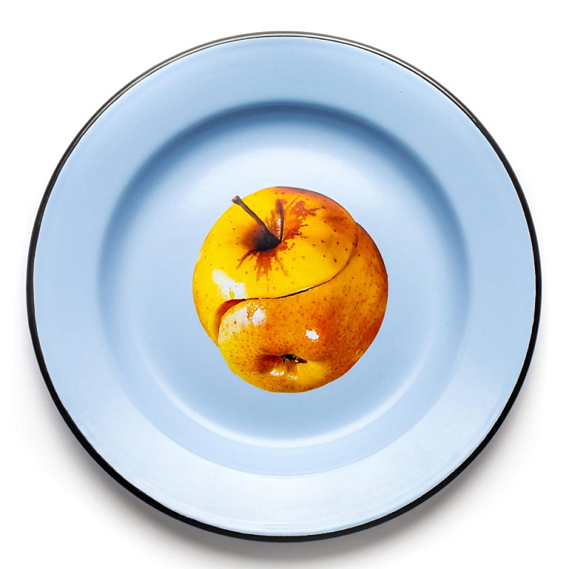 Тарелка Seletti Apple Голубой Коричневый Тарелка Seletti Apple Голубой Коричневый в Твери | Loft Concept