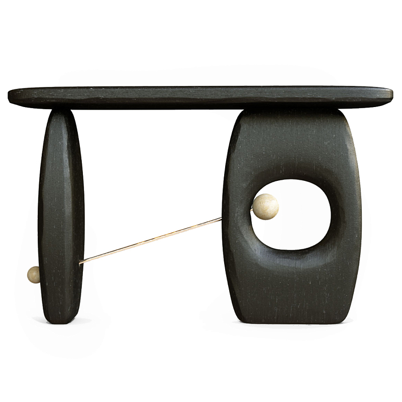 Консоль Lusitania Латунь Черный матовый в Твери | Loft Concept 