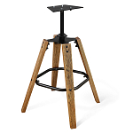 Барный стул со спинкой на 4-х коричневых ножках Черный Велюр Ava Charm варинант исполнения - 4 | Loft Concept в Твери