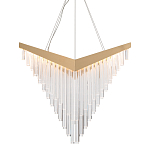 Люстра золотого цвета в форме галочки с каскадом длинных прозрачных трубок Eurofase варинант исполнения - 1 | Loft Concept в Твери