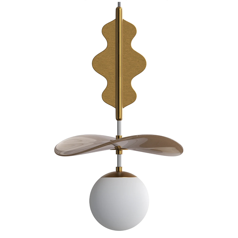 Подвес Bloomy 3 Бежевый Белый Латунь в Твери | Loft Concept 