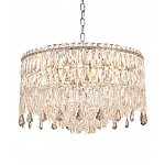 Люстра круглая с хрустальными подвесками на серебряном каркасе Roul Crystal Light варинант исполнения - 4 | Loft Concept в Твери