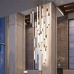 Люстра в современном стиле с 30-ю каскадными светодиодными лампами Golden LED Rain варинант исполнения - 3 | Loft Concept в Твери