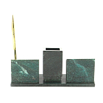 Настольный письменный набор из змеевика с визитницами и ручкой Successful Leader варинант исполнения - 3 | Loft Concept в Твери