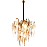 Люстра со стеклянными подвесками янтарного цвета Ambre Glass Chandelier 70 варинант исполнения - 3 | Loft Concept в Твери