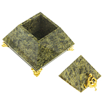 Шкатулка пирамида из натурального камня змеевик Stone Casket варинант исполнения - 2 | Loft Concept в Твери