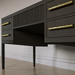 Большой Рабочий стол Primo с 5 выдвижными ящиками Темный орех варинант исполнения - 3 | Loft Concept в Твери