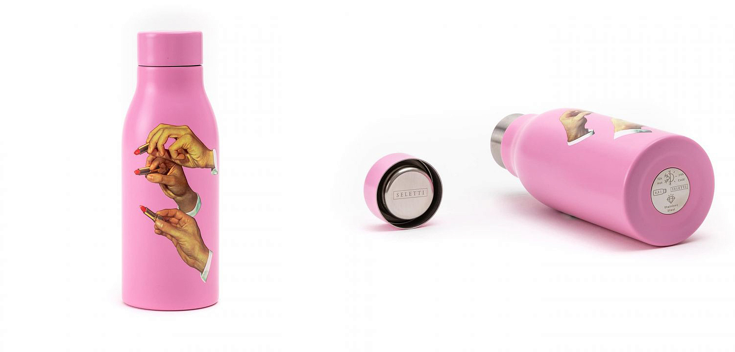 Бутылка Seletti Thermal Bottle Lipstick Pink Бутылка Seletti Thermal Bottle Lipstick Pink - Loft-Concept в Твери