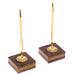 Настольный письменный набор с часами и визитницами из природного камня обсидиана Royal Present варинант исполнения - 4 | Loft Concept в Твери