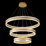 Люстра подвесная светодиодная с тремя золотистыми кольцами Ring Horizontal варинант исполнения - 2 | Loft Concept в Твери