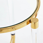 Золотой приставной столик с круглой стеклянной столешницей Weightless Table варинант исполнения - 4 | Loft Concept в Твери