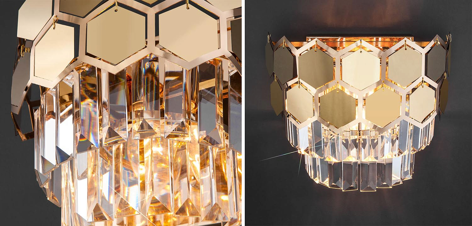 Бра Hanging Hexagon Moira Sconce gold Бра Hanging Hexagon Moira Sconce gold - Loft-Concept в Твери